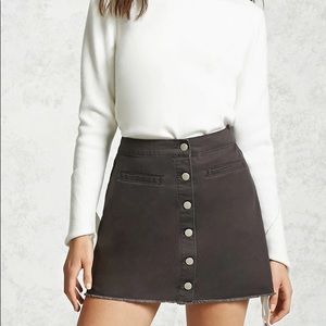 Forever 21 Frayed Black Mini Skirt